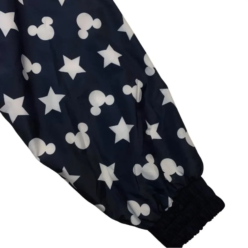 Disney Mickey Mouse Americana Windbreaker Hooded Rain Jacket Red Blue USA 250
